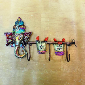 Metal Ganesha Key Holder Art