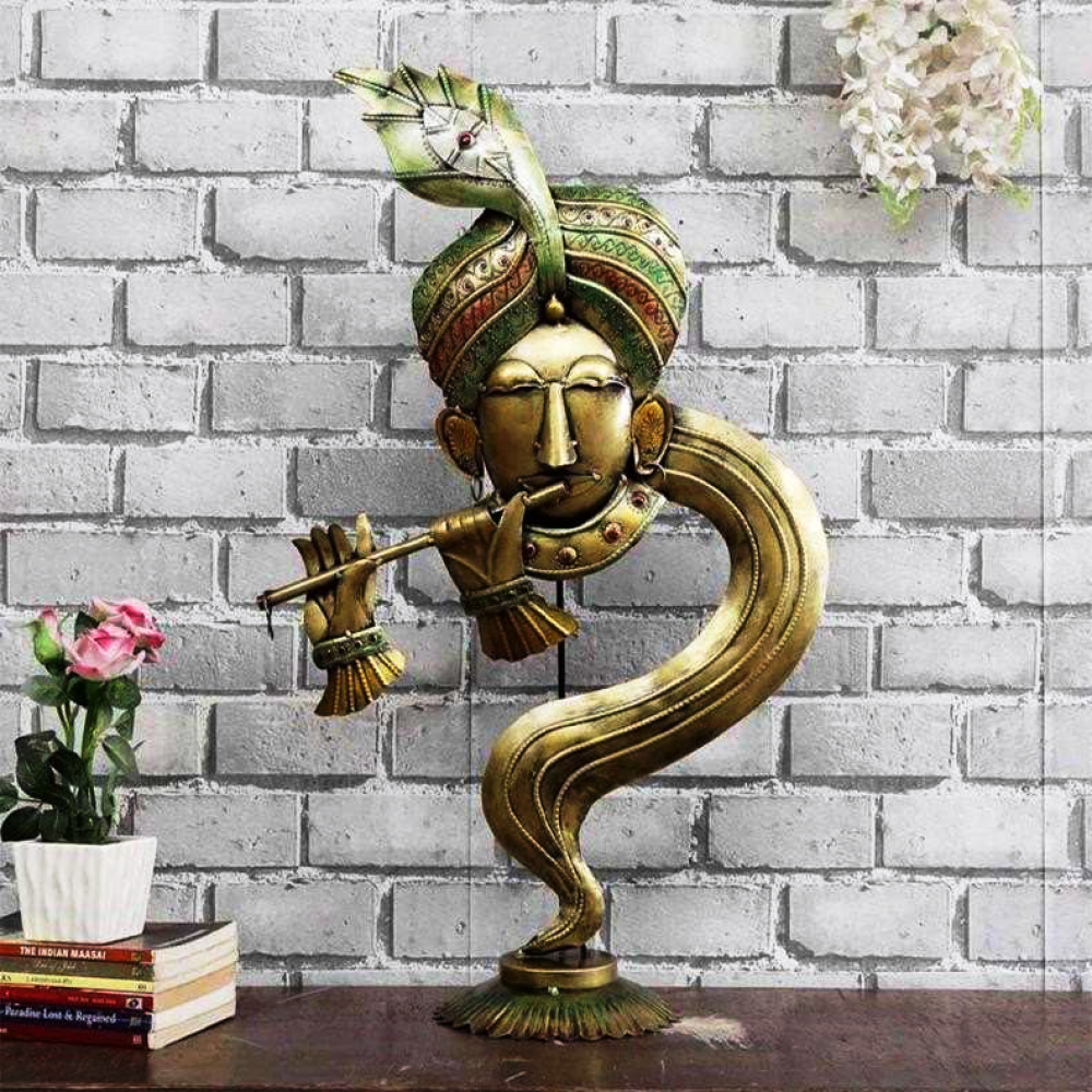 Metal Krishna Idol Show Piece - 0