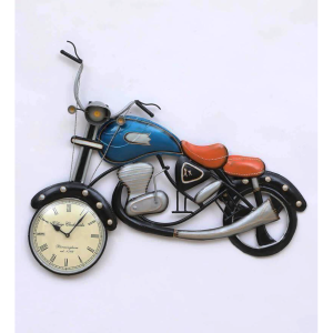 Metal Multicolour Bike Wall Clock