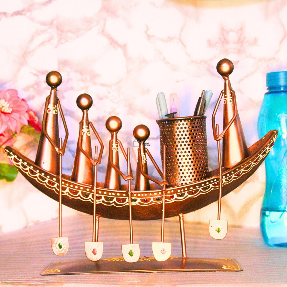 Metallic Boat Table Top Stand Décor - 0