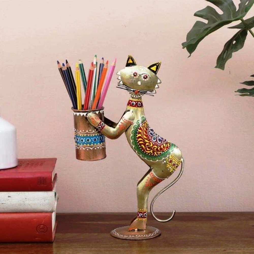 Multi Colour Cat Pen Stand