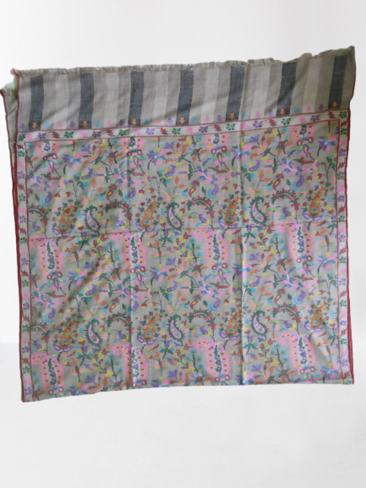 Multicolour Floral Prints Kani Shawl - 1