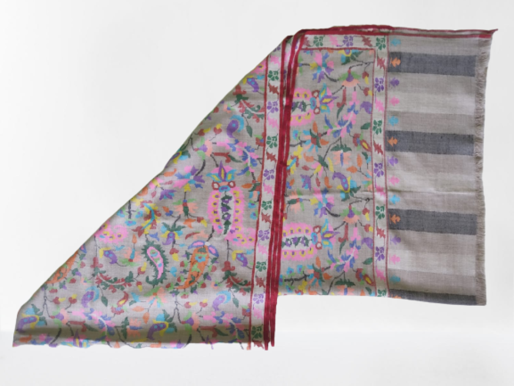 Multicolour Floral Prints Kani Shawl - 2