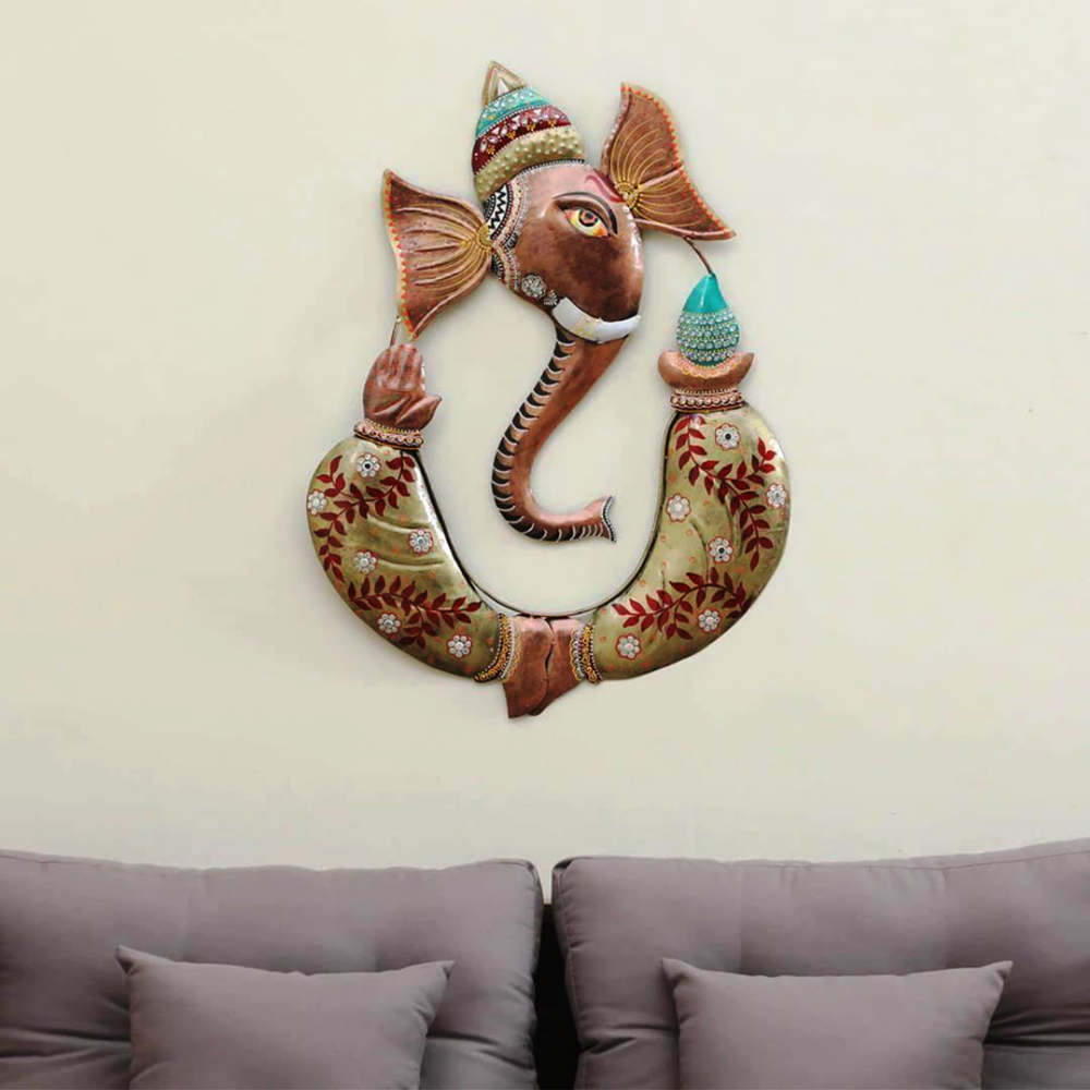 Multicolour Hand Painted Ganesha Wall Art