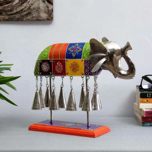 Multicolour Iron Wood Elephant Bells