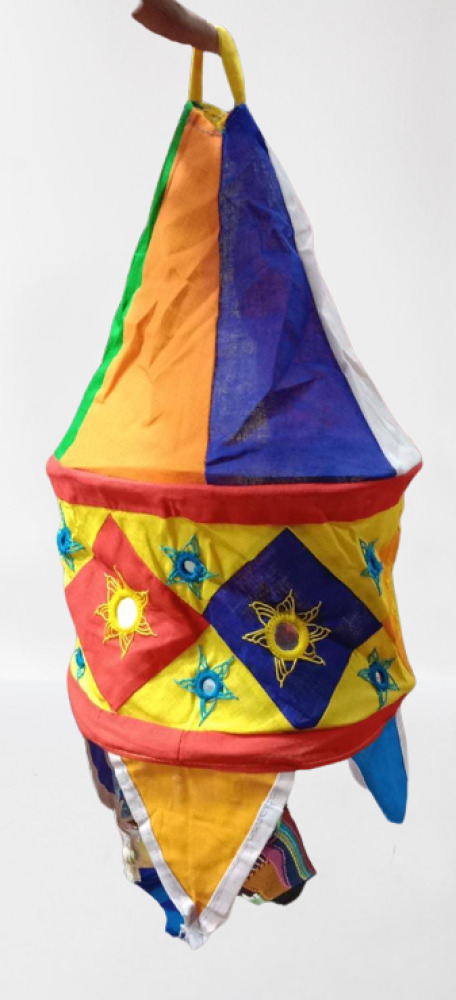 Multicolour Lamp Shade Hanging Pipli Work