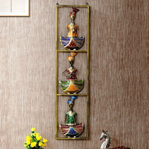 Multicolour Musician 3 Men Sitting Wall Art In Vertical - Big