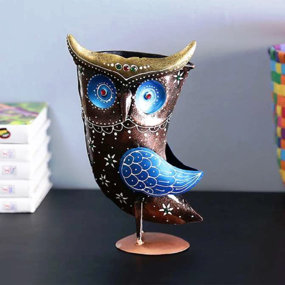 Multicolour Owl Iron Home Décor