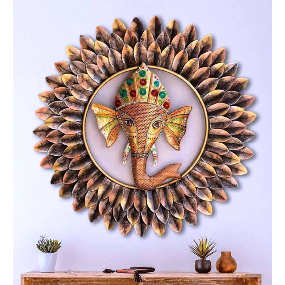 Multicolour Spiritual Purpose Ganesha Wall Décor