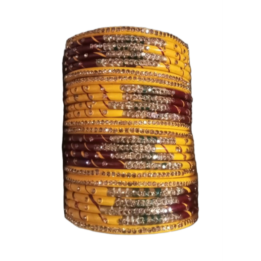 Muzaffarpur Yellow & Red Set Lac Bangles