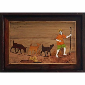 Buy Traditional Handicraft Mysore Rosewood Inlay Wooden Painting