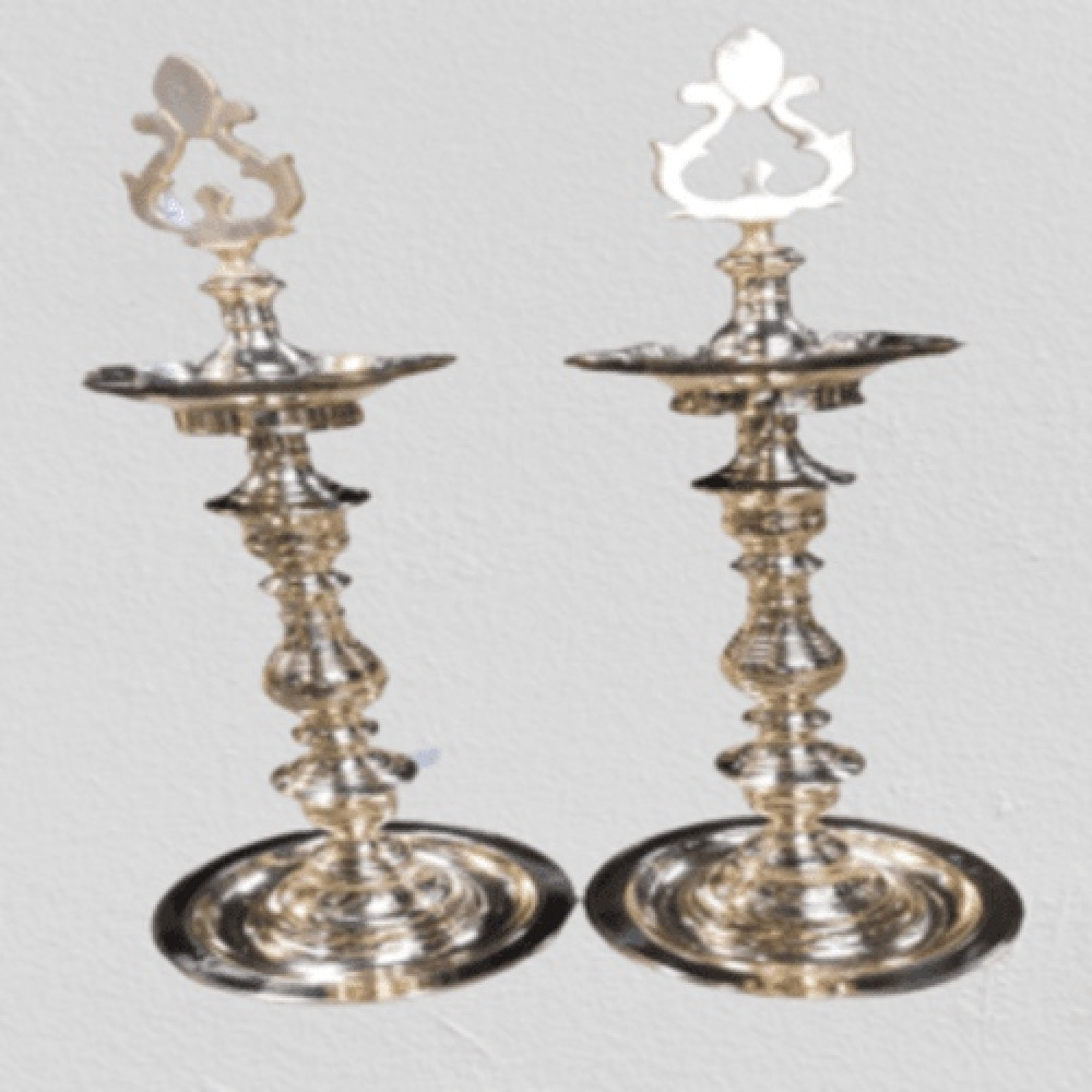 Nachiarkoil Brass lamp - 20 Inches - 3.5kgs -Set of 2