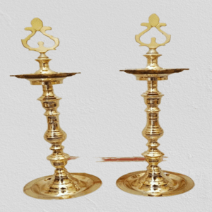 Nachiarkoil Brass lamps - 16 Inches - 2.5kg - Set of 2
