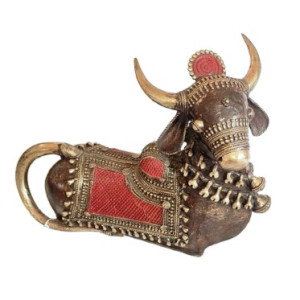 Nandi Painted with Red Colour