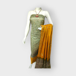 Nawada Handloom Desi Tussar Grye & Yellow Suit Materials