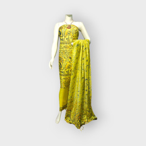 Nawada Handloom Desi Tussar Light Yellow Suit Materials