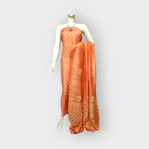 Nawada Handloom Desi Tussar Orange Suit Materials