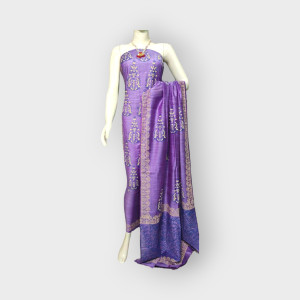 Nawada Handloom Desi Tussar Purple Suit Materials