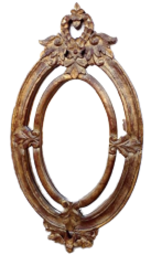 Oval Anti Golden Mirror Frame