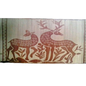 Authentic Traditional Handicraft Pattamadai Mat Korai Grass Textile Of Deer Pair Designs