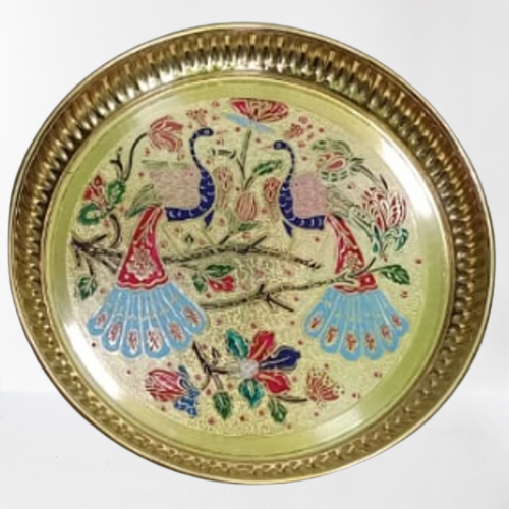 Peacock Plate Golden Polish (8 Inch)