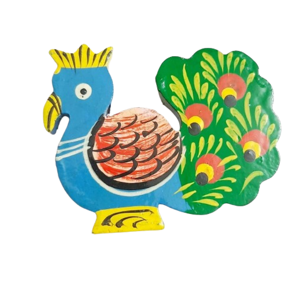 Peacock Wooden Magnet Piece