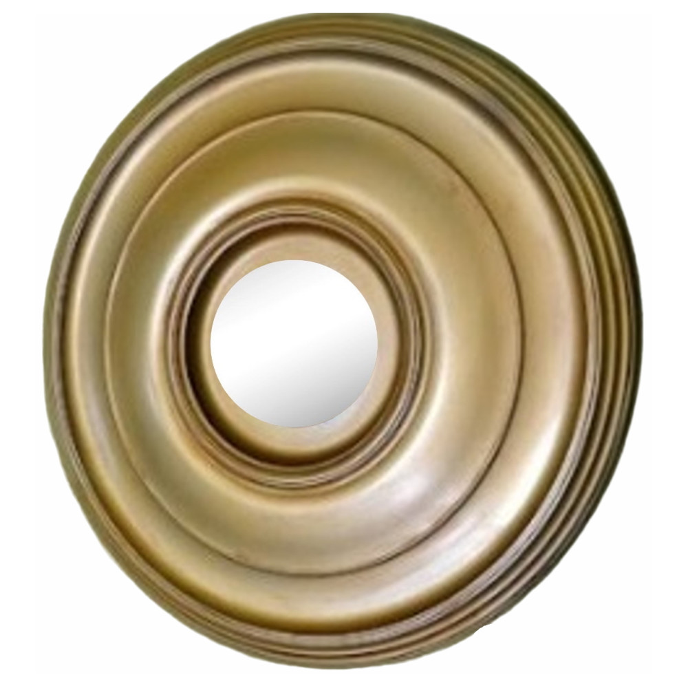 Pearl Mother Gold Round Mirror Frame