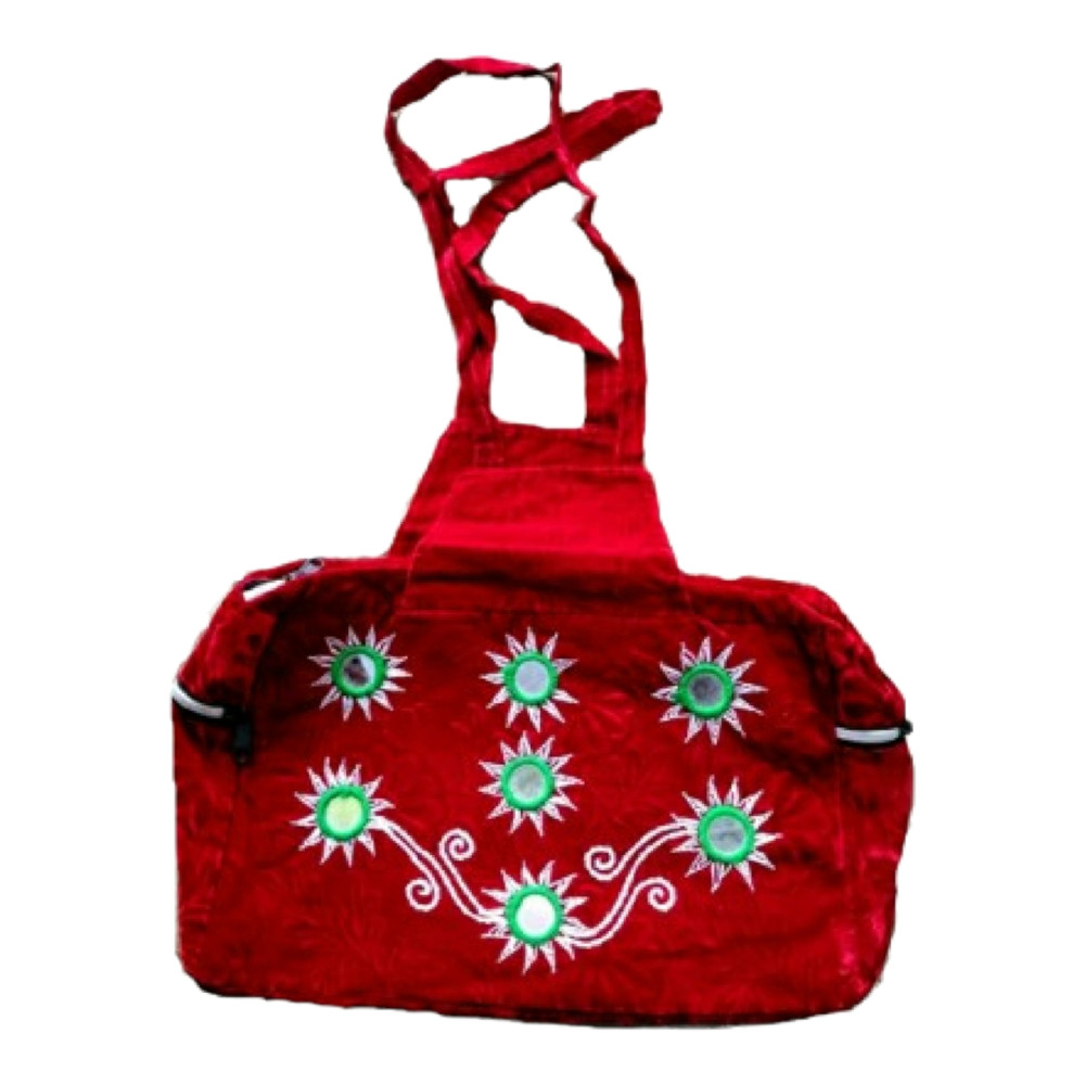 Buy SriAog Handicrafts Women Handbag MINI Handle Bag Banjara Traditional  Hand Purse Cotton handmade (Small 6.5x9.5 Inch original Mirrors Beads and  Thread Work Handcraft Pouch hand held bag) (White) Online at Best