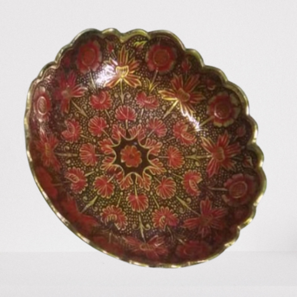 Plate Meena Work Maroon Colour(5 Inch)