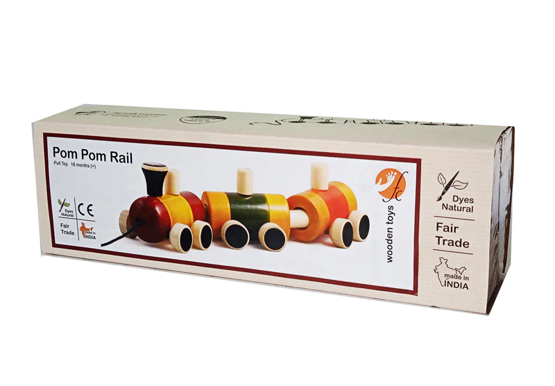 Pom Pom Rail Wooden train toy set - 2