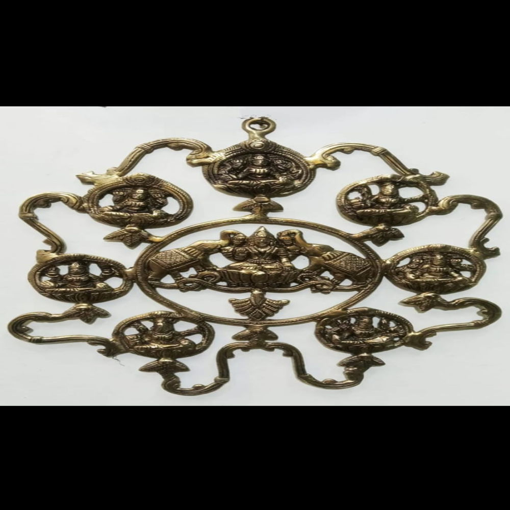 Pure Brass Astalaxmi Wall Hanging Matte finish