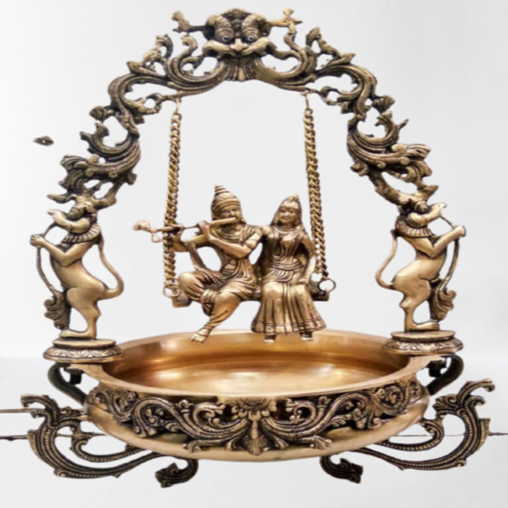 Pure Brass Radhakrishna Urli