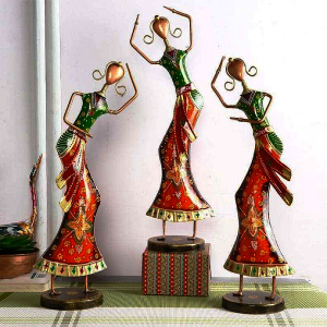 Rajasthani Dancing Ladies Figurine Set Of 3