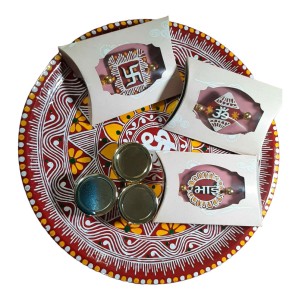 Rakhi Plate Set with 3 Rakhi