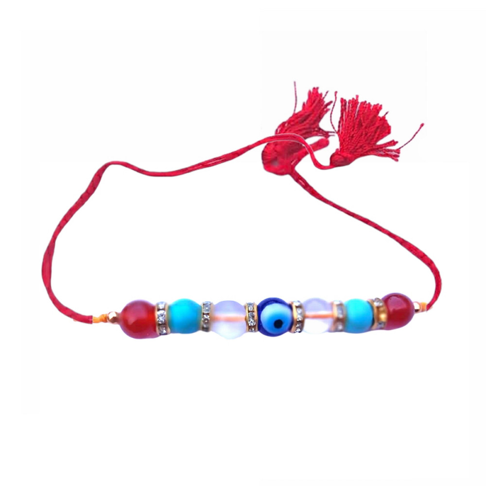 Rakhi Red blue & white Beads