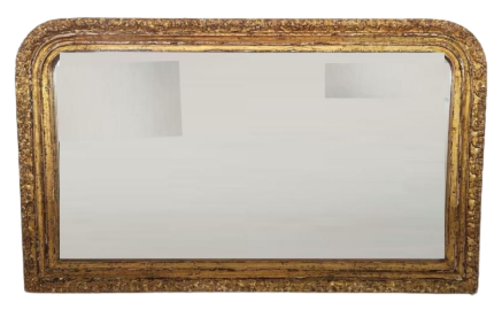 Rectangular Golden Wooden Mirror Frame