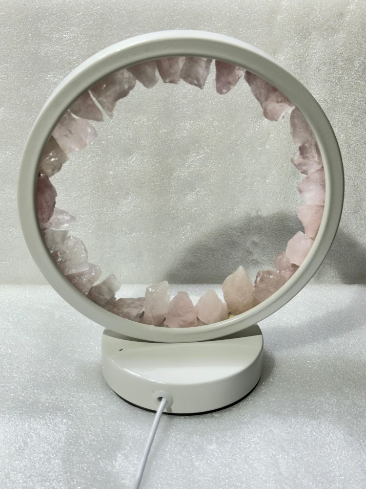 Rose Quartz Crystal Healing Lamp