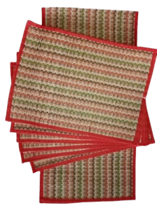 Runner With 6 Table Mats - Orange