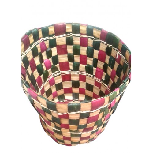 Traditional Handmade Screw Pine Leaf Dustbin