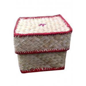 Traditional Handcrafted Screw Pine Leaf Square Box multipurpose