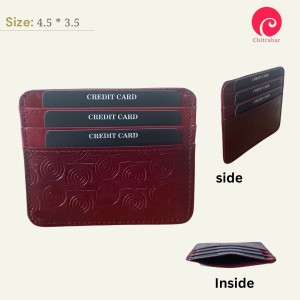 Shantiniketan Genuine Leather Handcarfted Credit Card Holder Maroon