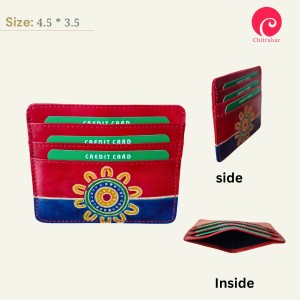 Shantiniketan Genuine Leather Handcarfted Credit Card Holder Red