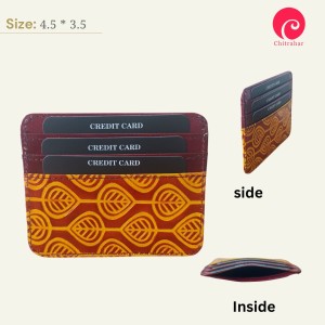 Shantiniketan Genuine Leather Handcarfted Credit Card Holder Yellow