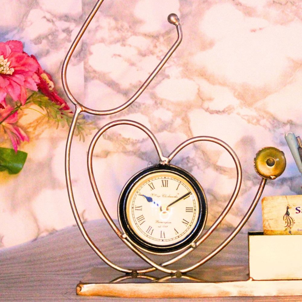 Stethoscope Pen Stand With Clock - 1