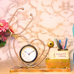 Stethoscope Pen Stand With Clock