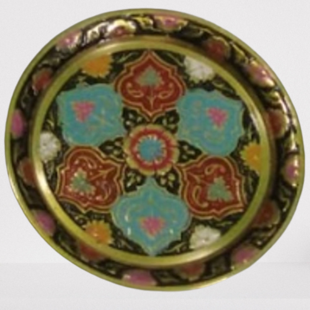 Tea Coaster Meena Work plate Blue & Red (4 Inch)