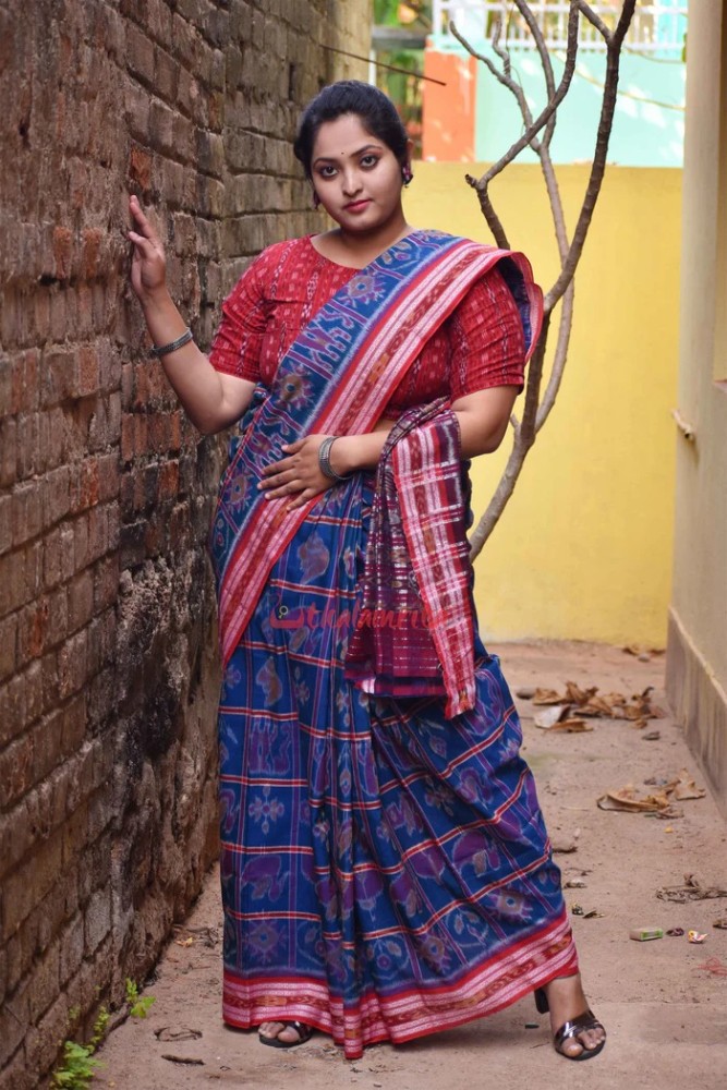 Tealish Nabakothi Cotton Saree