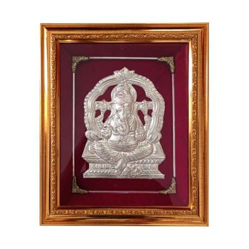 Buy Authentic GI Tagged Thanjavur Art Plate Wall Frame Of Ganesha   Thanjavur Art Plate Silver17 H 