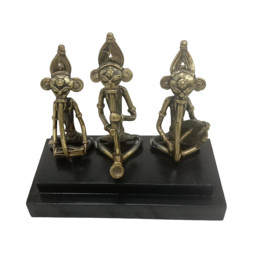 Three Ganesh Playing the Musical Instrument