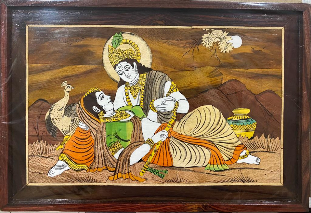 Shop –Traditional Handicraft Mysore Rosewood Inlay Wooden Painting Of ...